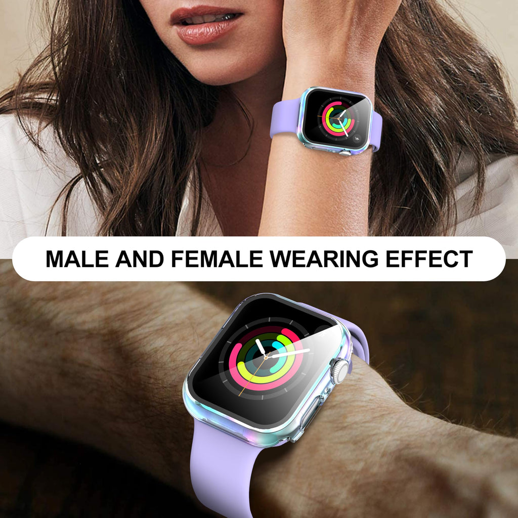 Diruite 2-Pack for Apple Watch Series 3/2/1 38mm Case, Ultra-Thin All-Around Tempered Glass Screen Protector Protection Cover for iWatch 38mm - Black