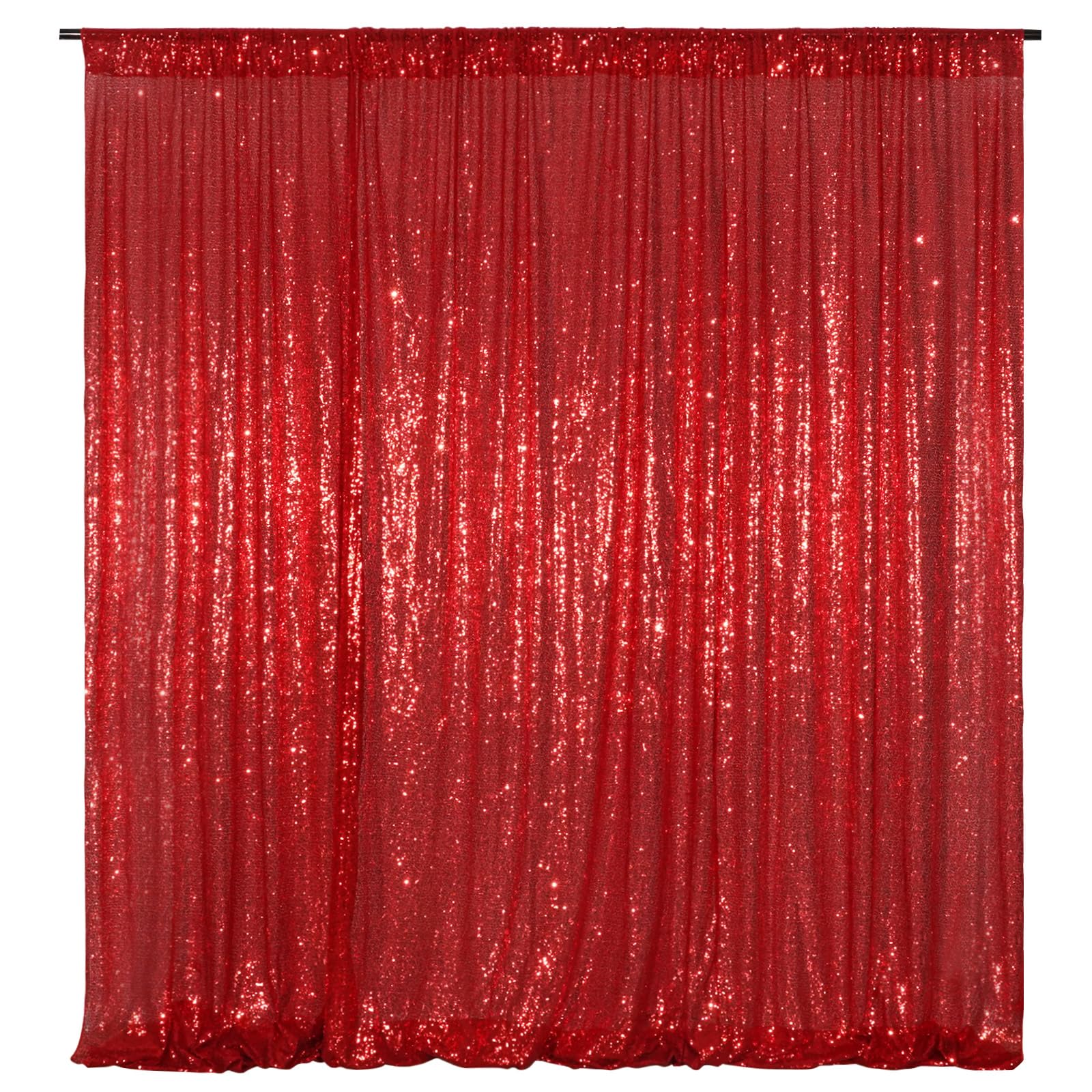 Poise3EHome Baby Blue Sequin Backdrop Curtain, 2 Panels 2Ft x 8Ft Glitter Photography Background for Party Baby Shower Wedding Birthday Christmas Thanksgiving Halloween Decoration