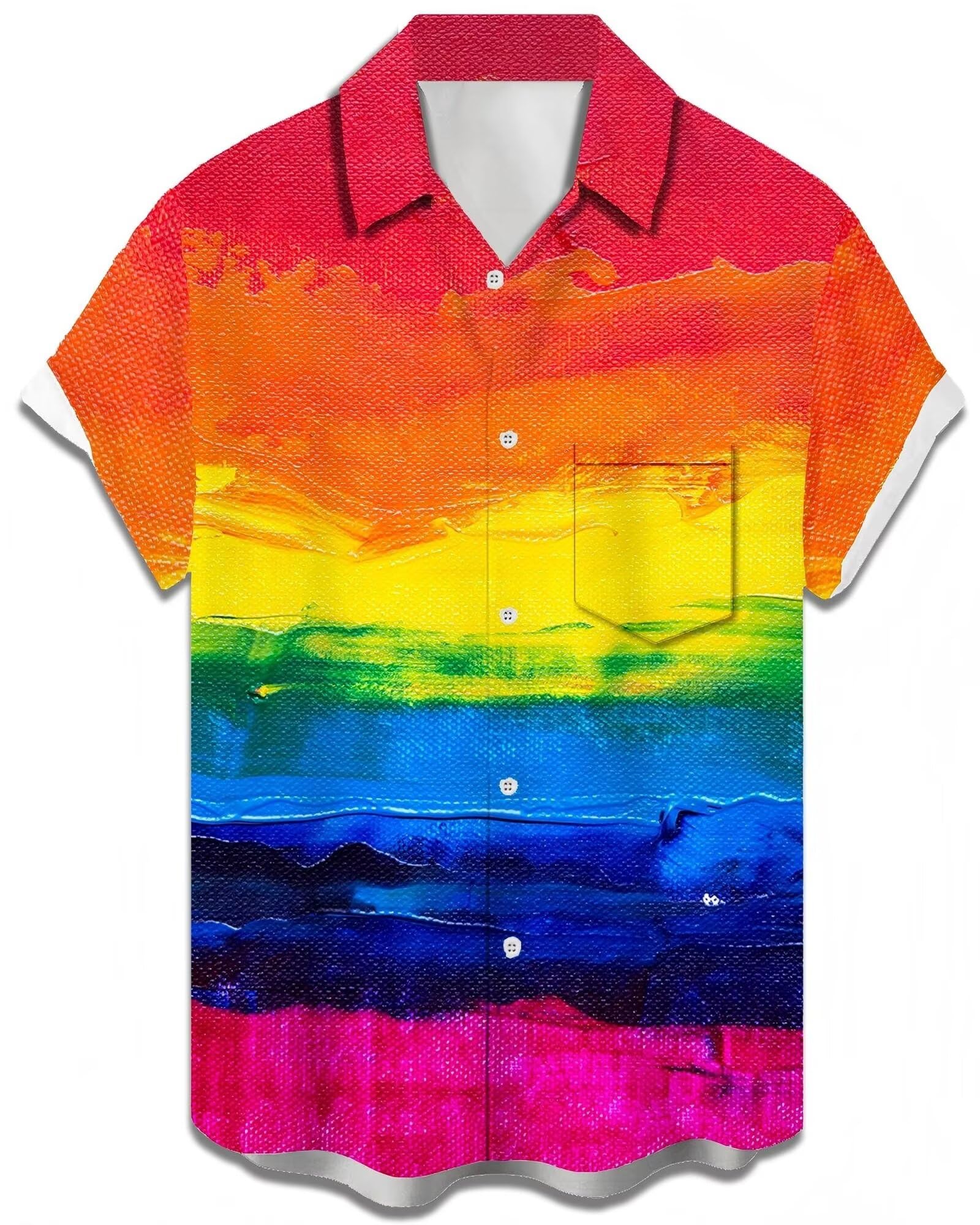 Bowling Shirts for Men Print Short Sleeve Regular Fit Hawaiian Casual Button Down Beach Shirts