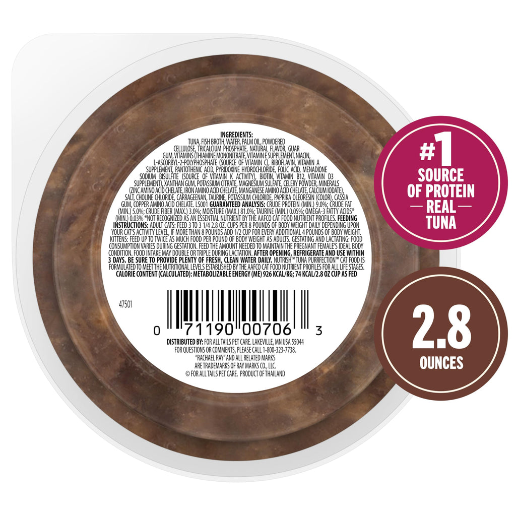 Nutrish Grain Free Wet Cat Food Ocean Fish-A-Licious Whole Health Blend with Real Flaked Ocean Fish & Tuna in Sauce, 2.8 oz. Cup (Rachael Ray) (Pack of 12)