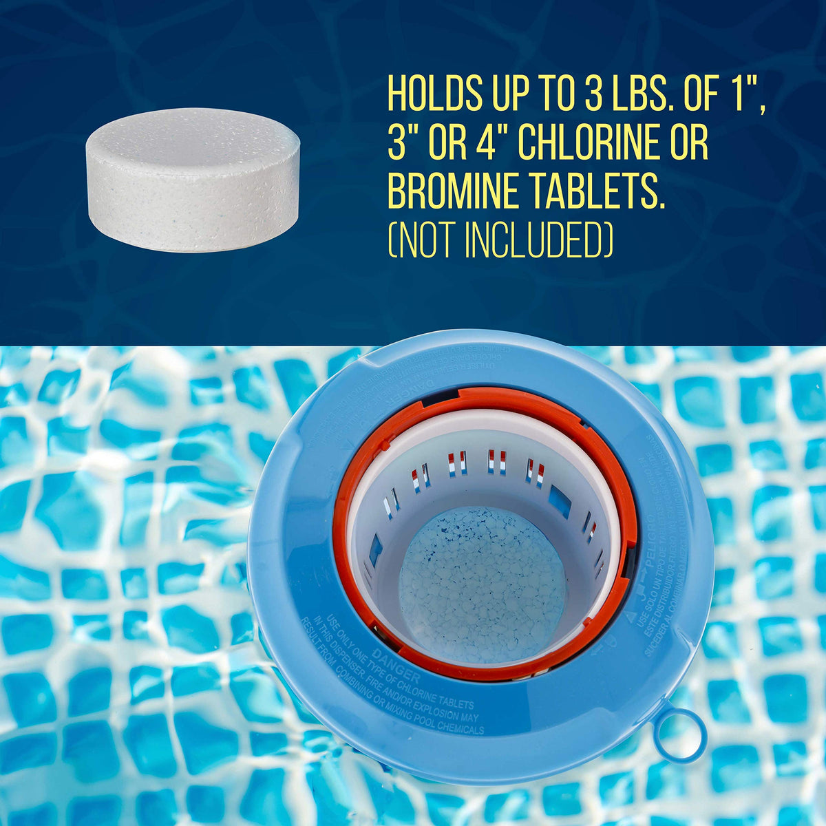 U.S. Pool Supply Pool Chlorine Floater, 3" Tablet Floating Dispenser