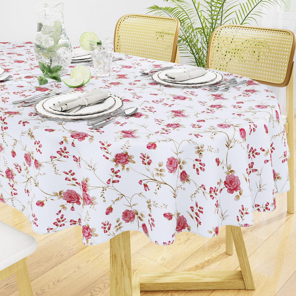misaya Square Waterproof Vinyl Table Cloth, Wipeable Tablecloth with Flannel Backing, Plastic Table Cover for Dinner, Picnic, Indoor and Outdoor (Blue Leaves, 54" x 54")