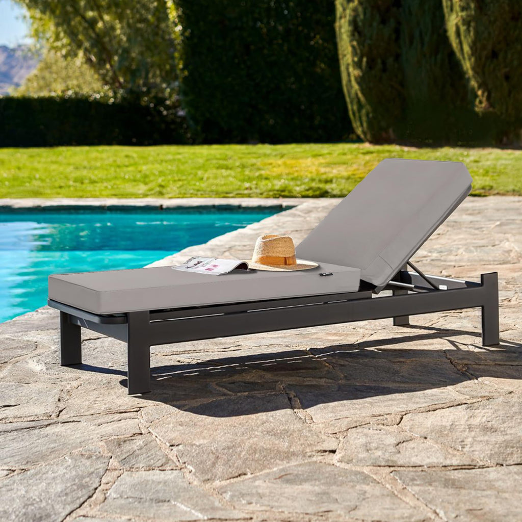 Favoyard Chaise Lounge Cushions Outdoor 72 x 21 x3 Inch Waterproof & 3-Year Fade Resistant Outdoor Lounge Chair Cushions with Removable Cover, Ties and Hidden Zipper for Patio Pool Lounge Chairs