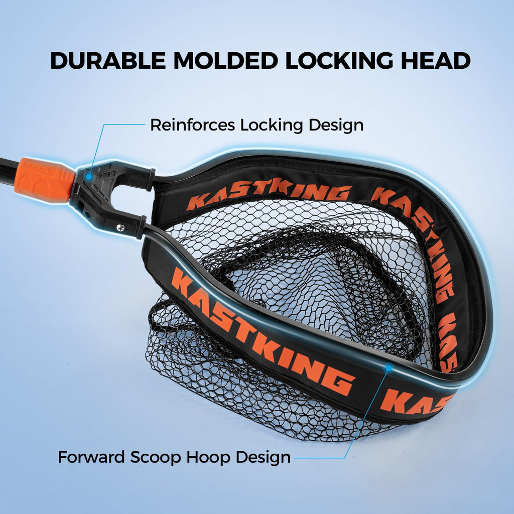 KastKing Titanet Fishing Net, Durable Aluminum Handle, Non-Slip Hi-Vis Grip, Compact Bag & Lanyard, Ideal for Kayak, Lake, Fly, or River Fishing, 2 Net Options