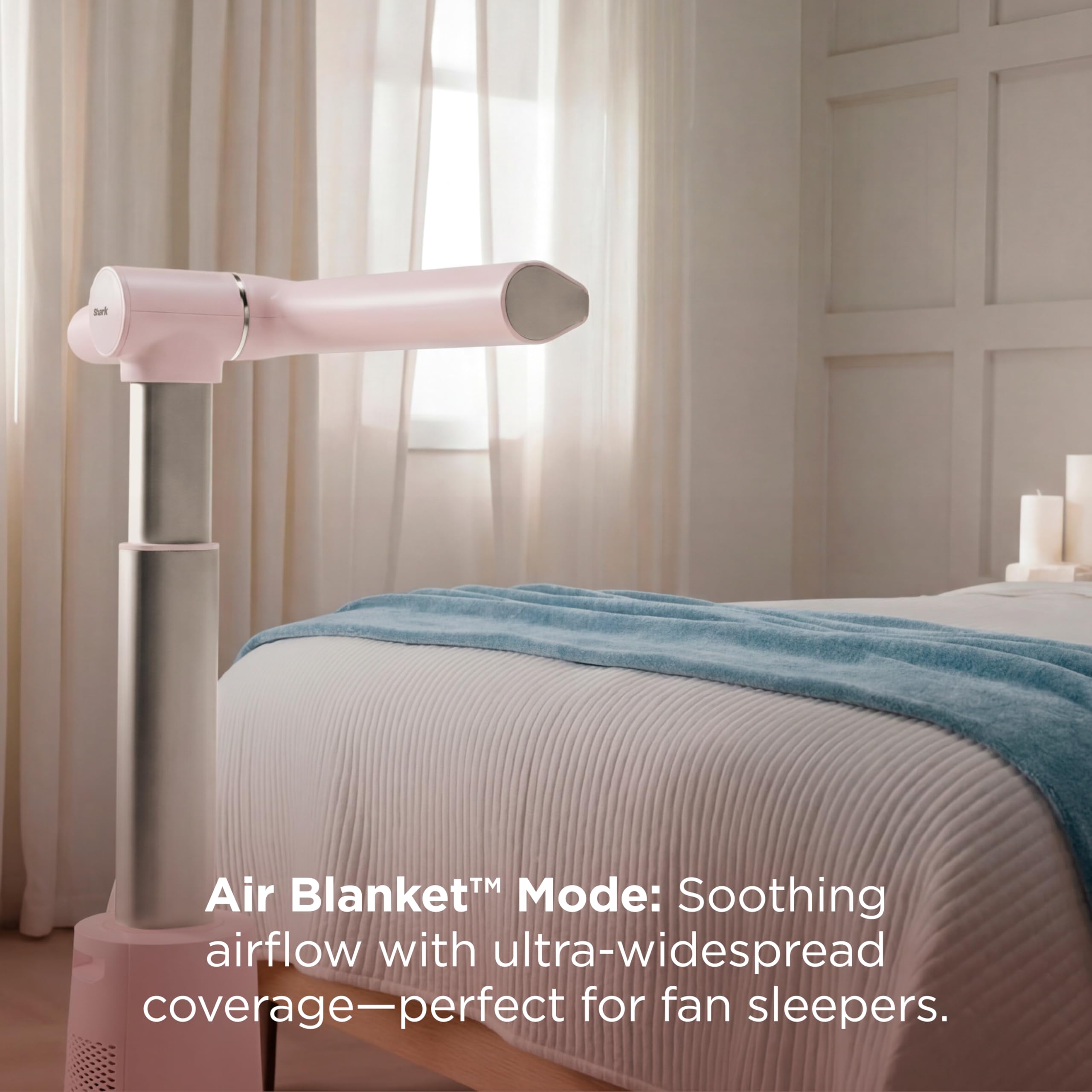 Shark TurboBlade Fan—Ultra-customizable bladeless tower fan, pivots, twists, oscillates 180°, circulates and propels air, 10 noise levels + 10 speeds, easy to clean, charcoal, TF202S