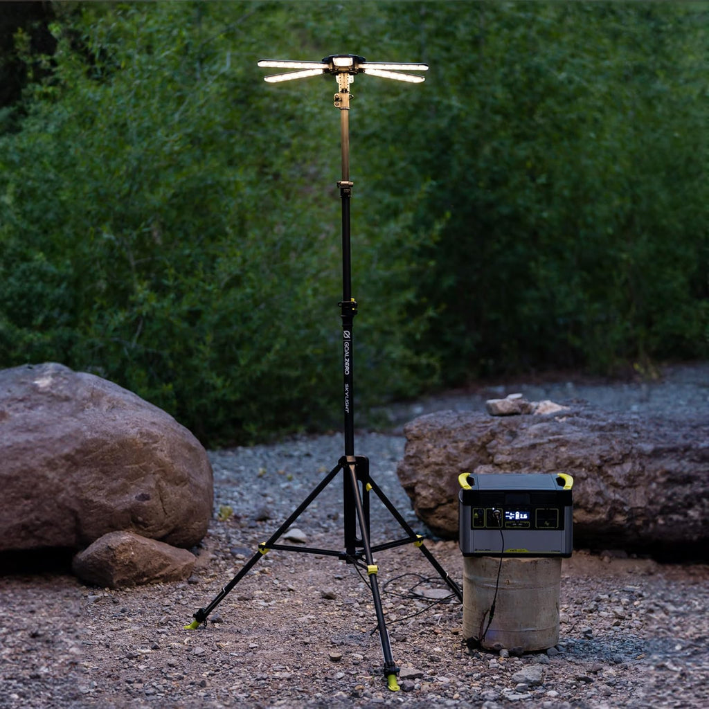 Goal Zero Skylight – 6000-Lumen Portable Telescoping LED Light Provides 300’ of Lighting, Adjustable 4’-12’ Height –Use for Camping, Tailgating, Outdoor, Work & Jobsite