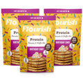 Flourish Protein Pancake & Waffle Mix, with Whey Protein & Flax Seed, No Added Sugar, High in Protein & Fiber - Just Add Water - Birthday Cake Flavour 16oz (2 pack)