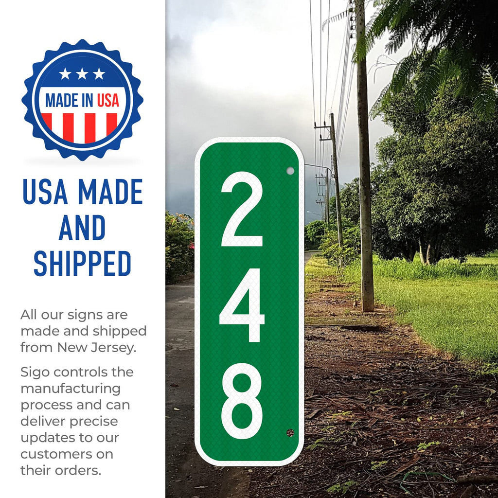 911 Address Number Sign, Custom Emergency Reflective Mailbox Sign, Visible Day & Night, Ideal for Driveway, Multi Unit Buildings and House, 6x12 Inches, 3M EGP Reflective .040 Aluminum, Fade Resistant,