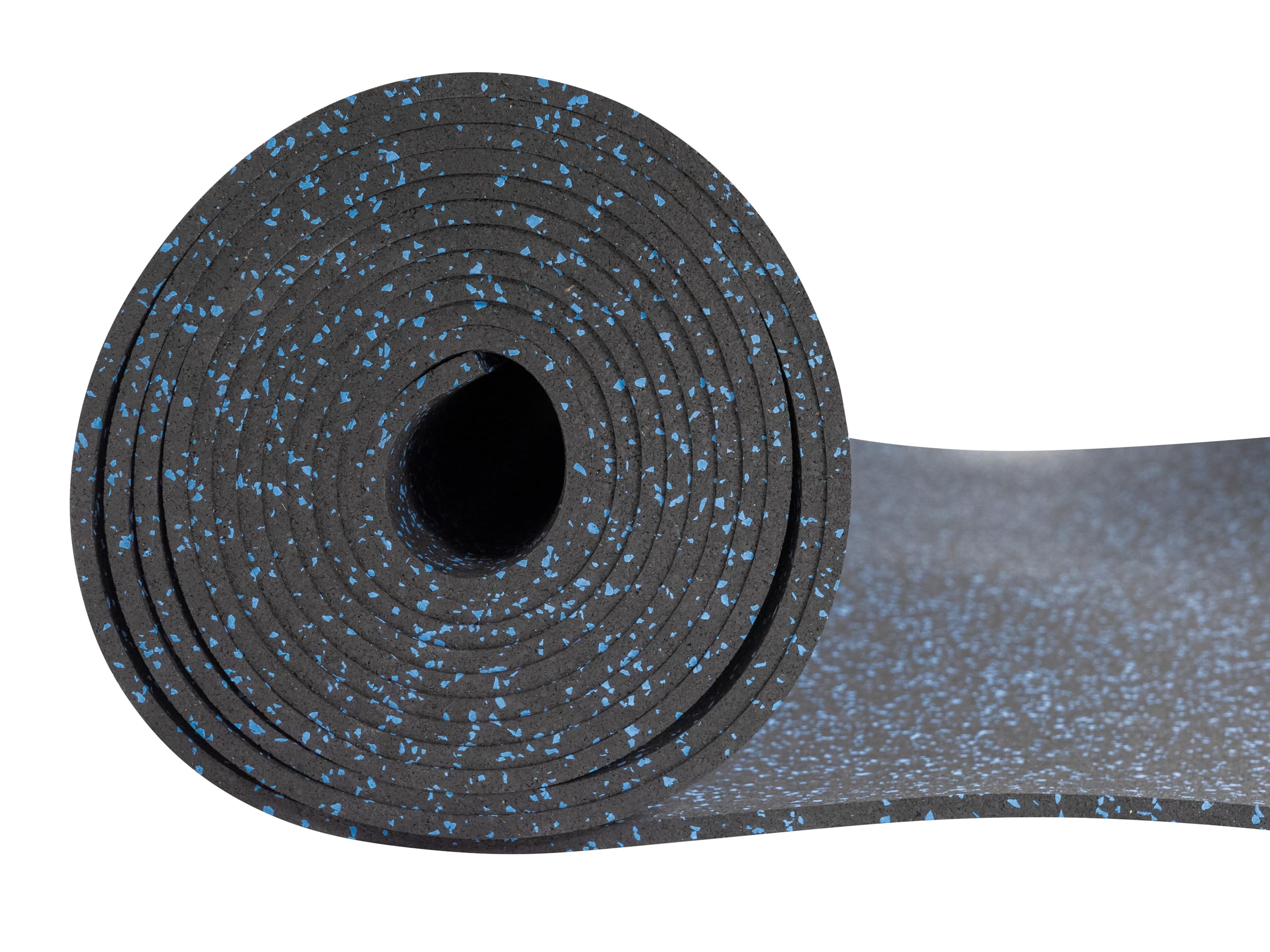 Playsafer Genaflex Rubber Gym Floor Mat, Heavy Duty Commercial Protective Gym Flooring Roll - 8mm Thick (10% Blue, 4' X 4')