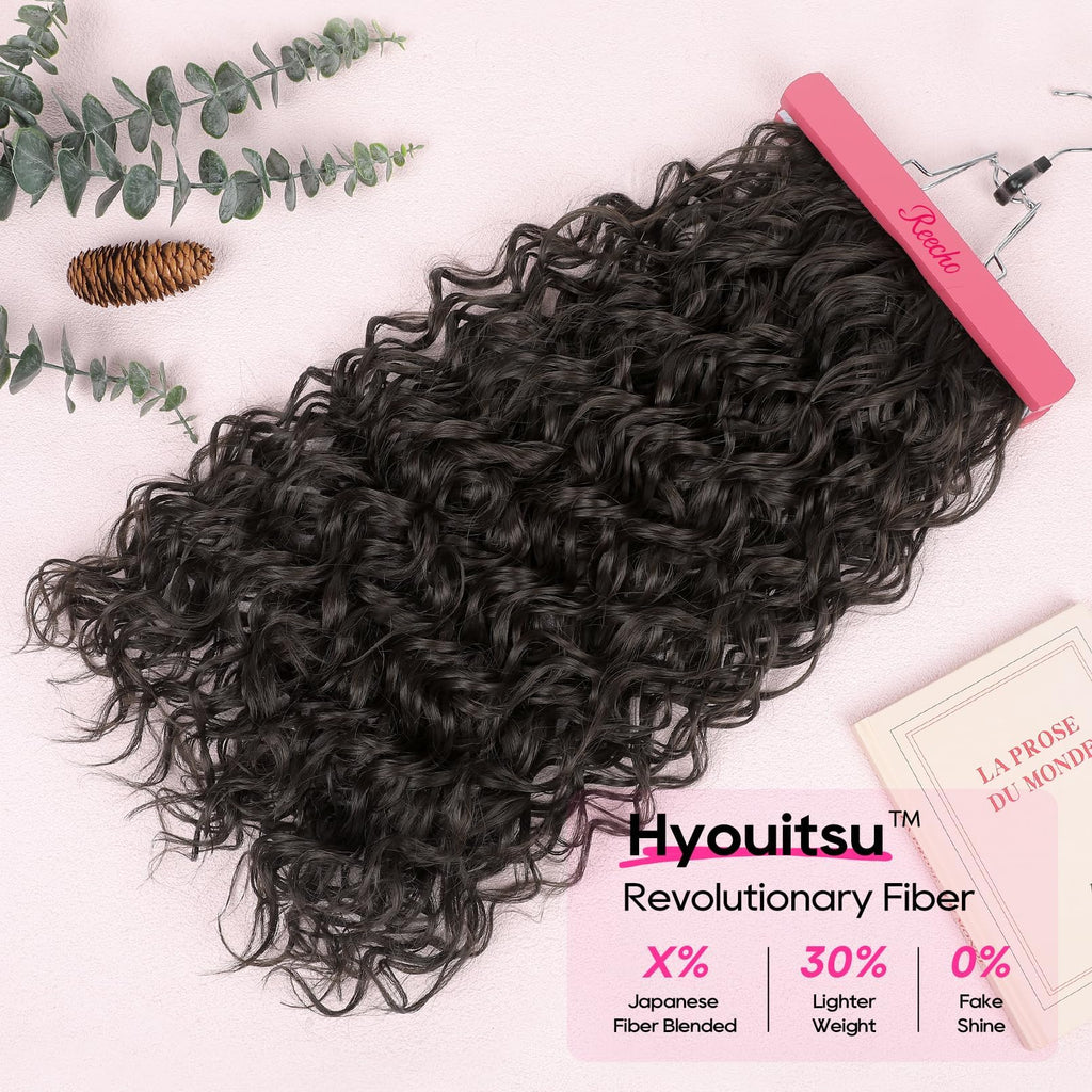 REECHO Curly Hair Extensions, 4PCS 16 inch Clip in Hair Extensions Lace Weft Short Curly Hair Extensions Clip Ins Invisible Natural Hairpieces for Women, Ash Blonde with Highlights