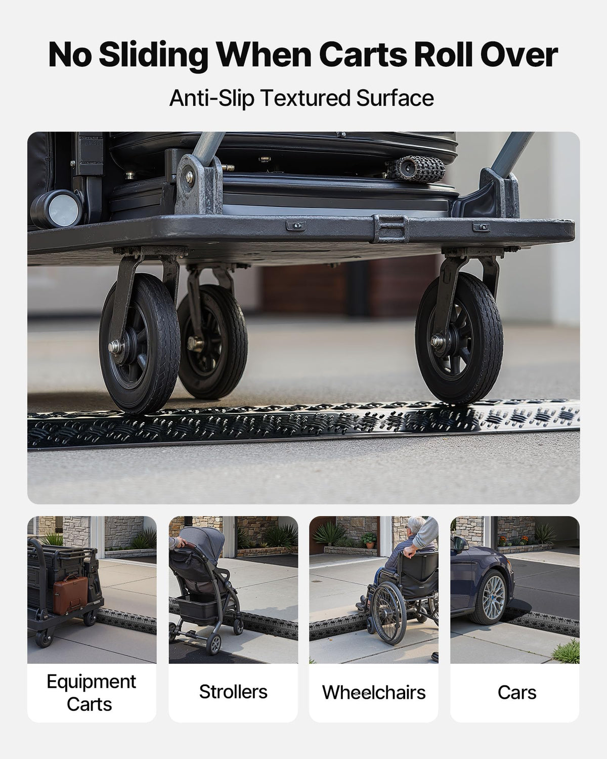 VEVOR 1 Pack Drop Over Cable Cover, 2 Channel Heavy Duty Cable Hose Protector Ramp, 38.3'' Floor Cord Cover, 17,500 lbs/Axle Load Capacity, for Traffic Areas, Indoor, Outdoor, Home, Office, Warehouse