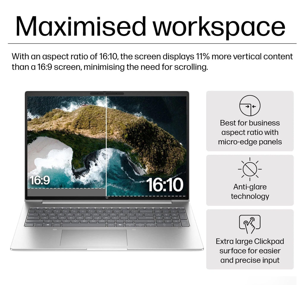HP ProBook 460 G11 Business AI PC Laptop (16" FHD+ Anti-Glare, Intel 12-Core Ultra 7 155U, 16GB DDR5, 512GB SSD), HP Wolf Security, Backlit Numeric KB, Fingerprint, 1080p Webcam, Ethernet, Win 11 Pro