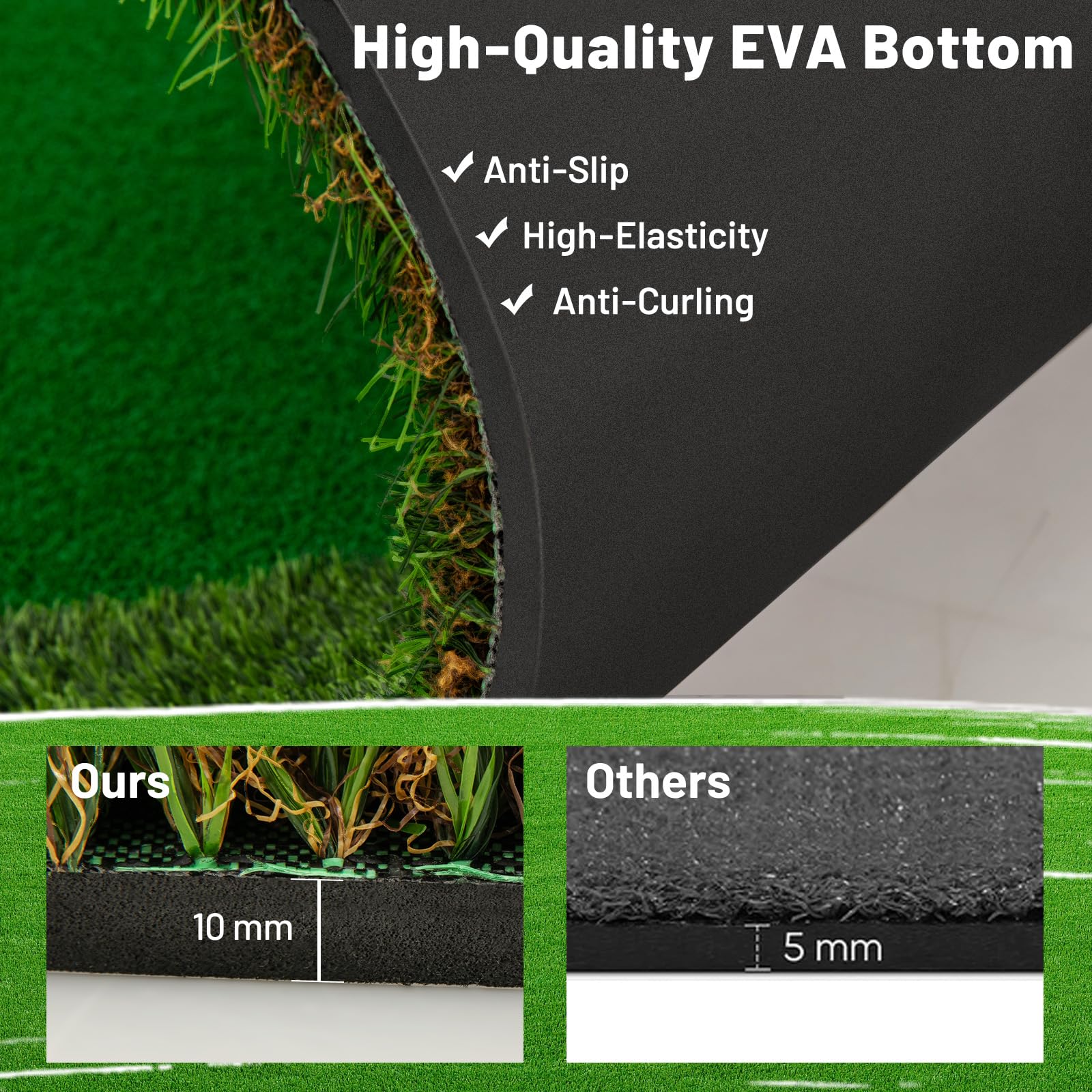 Tangkula 10 FT Golf Putting Green, Large Professional Golf Training Mat with Realistic Artificial Grass Turf, 3 Holes, 3 Flags and Cups for Indoor Outdoor Putting Practice