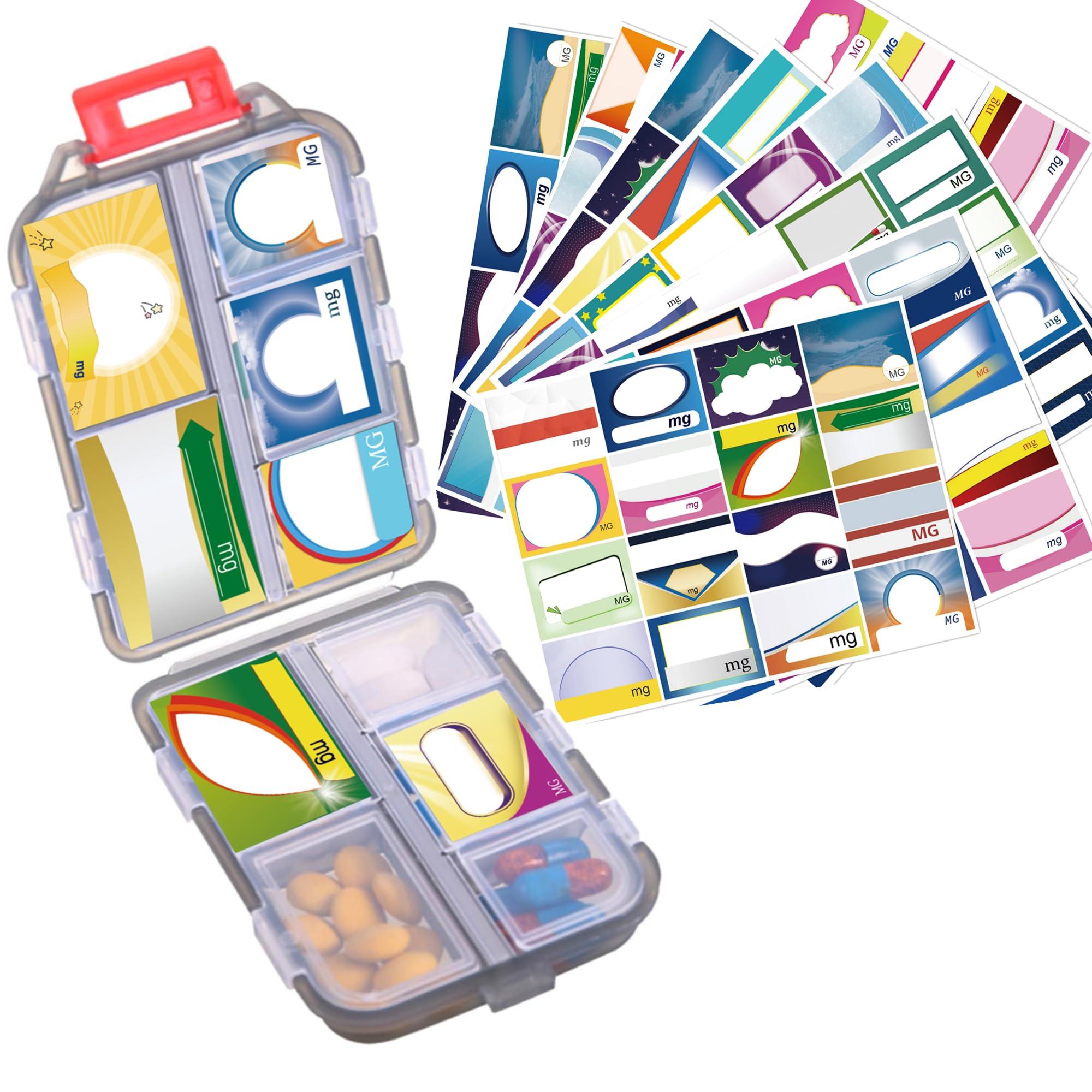 1Pack Travel Pill Organizer - 10 Compartments Pill Case, Compact and Portable Pill Box, Perfect for On-The-Go Storage, Pill Holder for Purse Blue