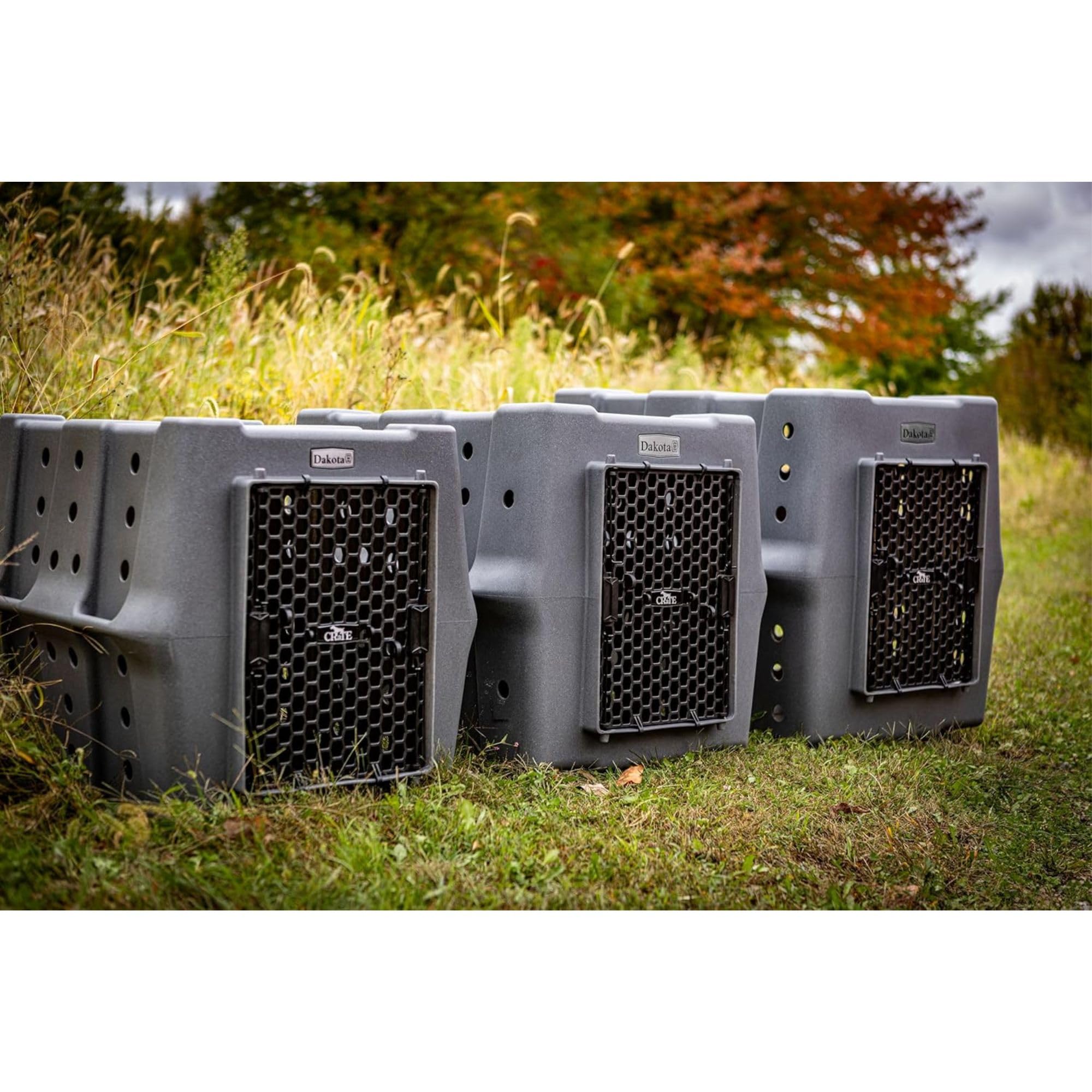 Dakota 283 Canine Rough and Tough Economy Dog Crate w/ Removable Two-Way Door - Heavy Duty Outdoor Kennel for Medium Breed Dogs (Coyote Granite, Intermediate)