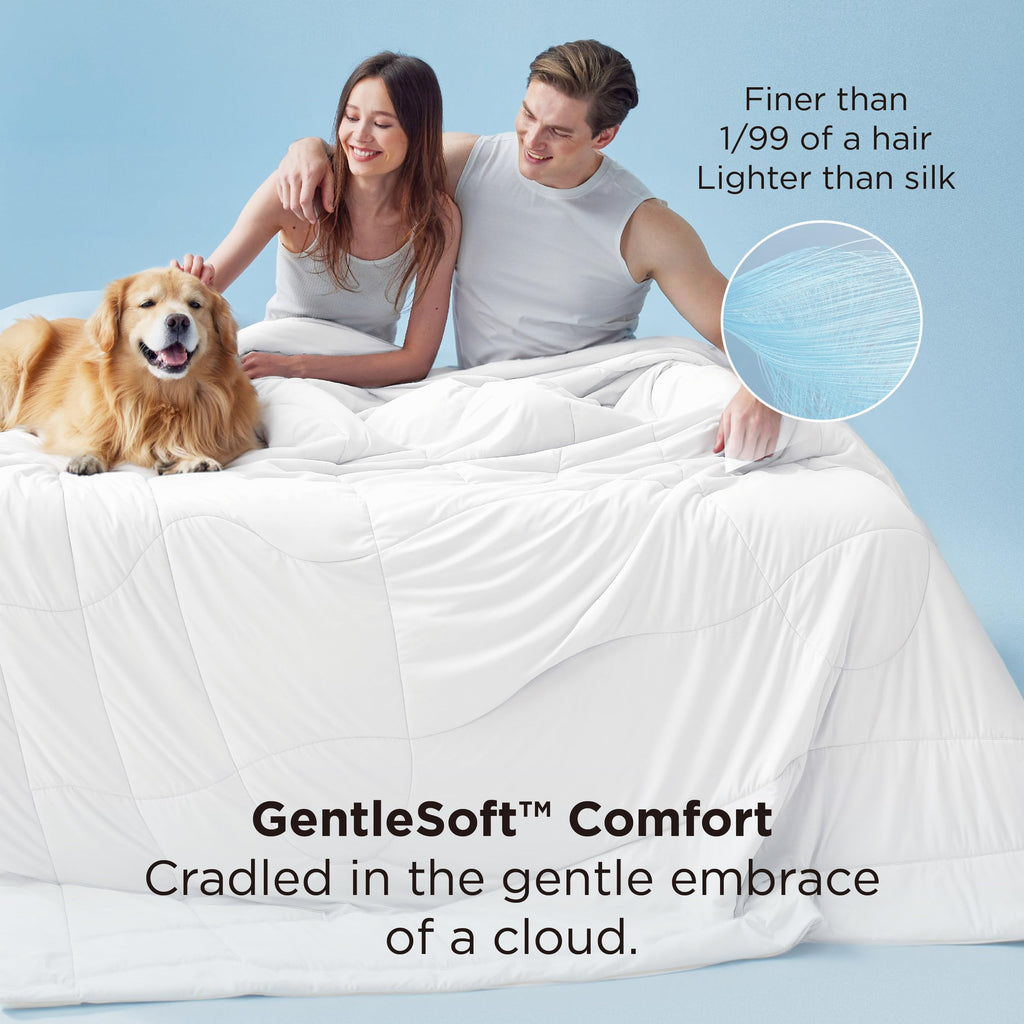 Bedsure Cooling Comforter King Size - Cooling Blankets for Hot Sleepers, Lightweight Comforter for Summer with Dual-Sided Cool Tech, Soft Breathable Cold Blanket for Sleeping, Grey, 102x90 Inches