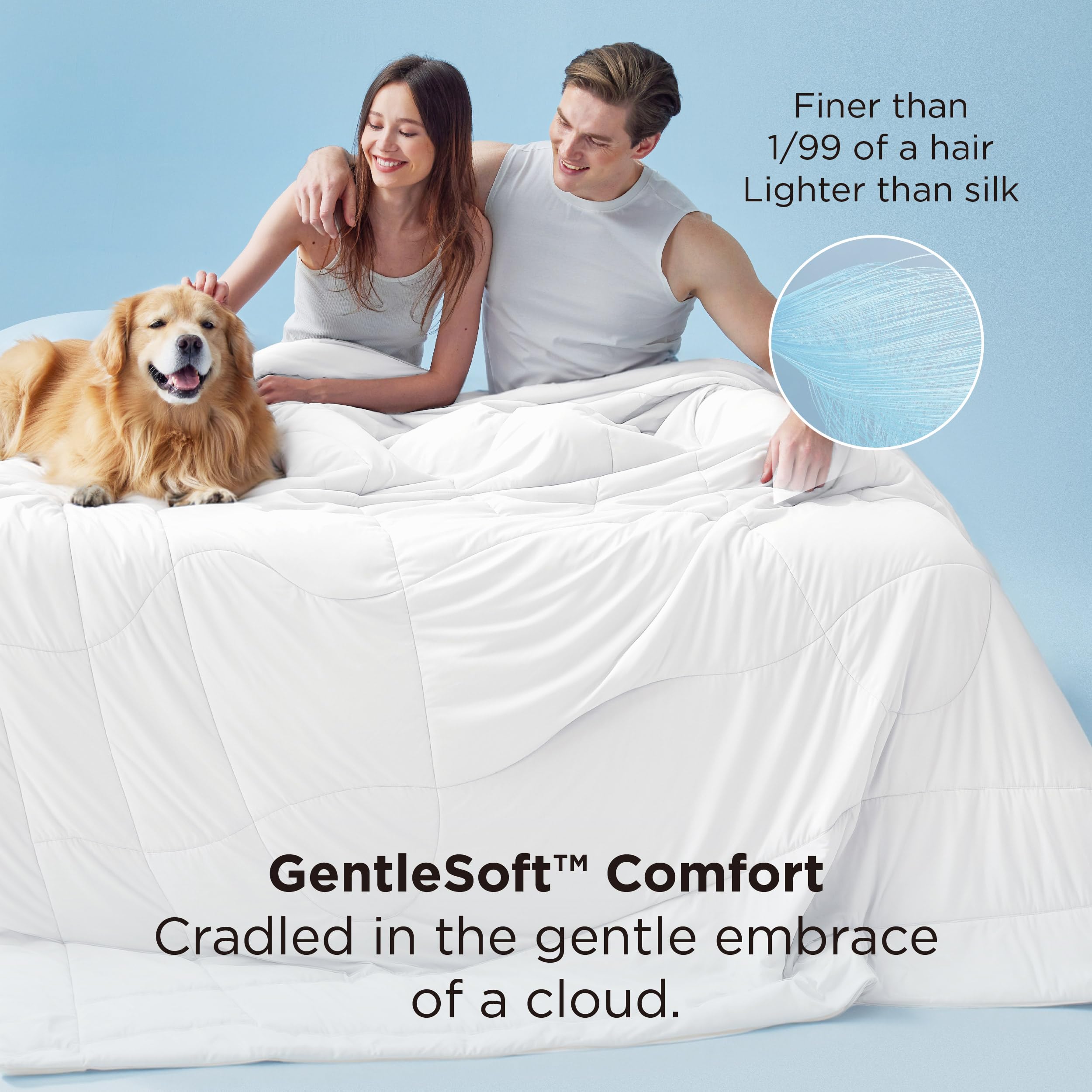 Bedsure Cooling Comforter King Size - Cooling Blankets for Hot Sleepers, Lightweight Comforter for Summer with Dual-Sided Cool Tech, Soft Breathable Cold Blanket for Sleeping, Grey, 102x90 Inches