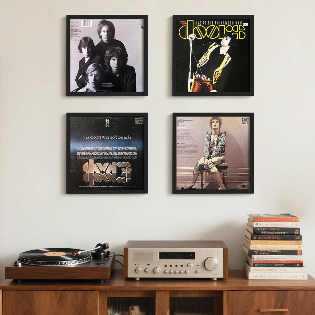 upsimples 12.5x12.5 Record Frame, Vinyl Frames for 12inch Album Cover, Wall Display for Home Decor, Black, 2 Pack