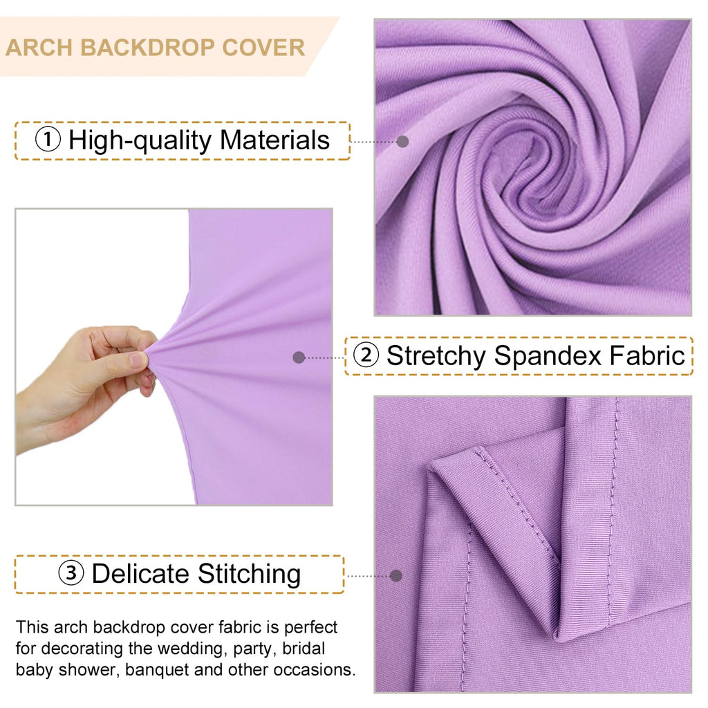 FANPROMS Beige Arch Backdrop Cover Set of 3 Wedding Arch Cover 4x5x6FT Round Top Arch Stand Cover for Fitted Arch Covers Spandex Backdrop Covers Set for Wedding Party Ceremony Decorations
