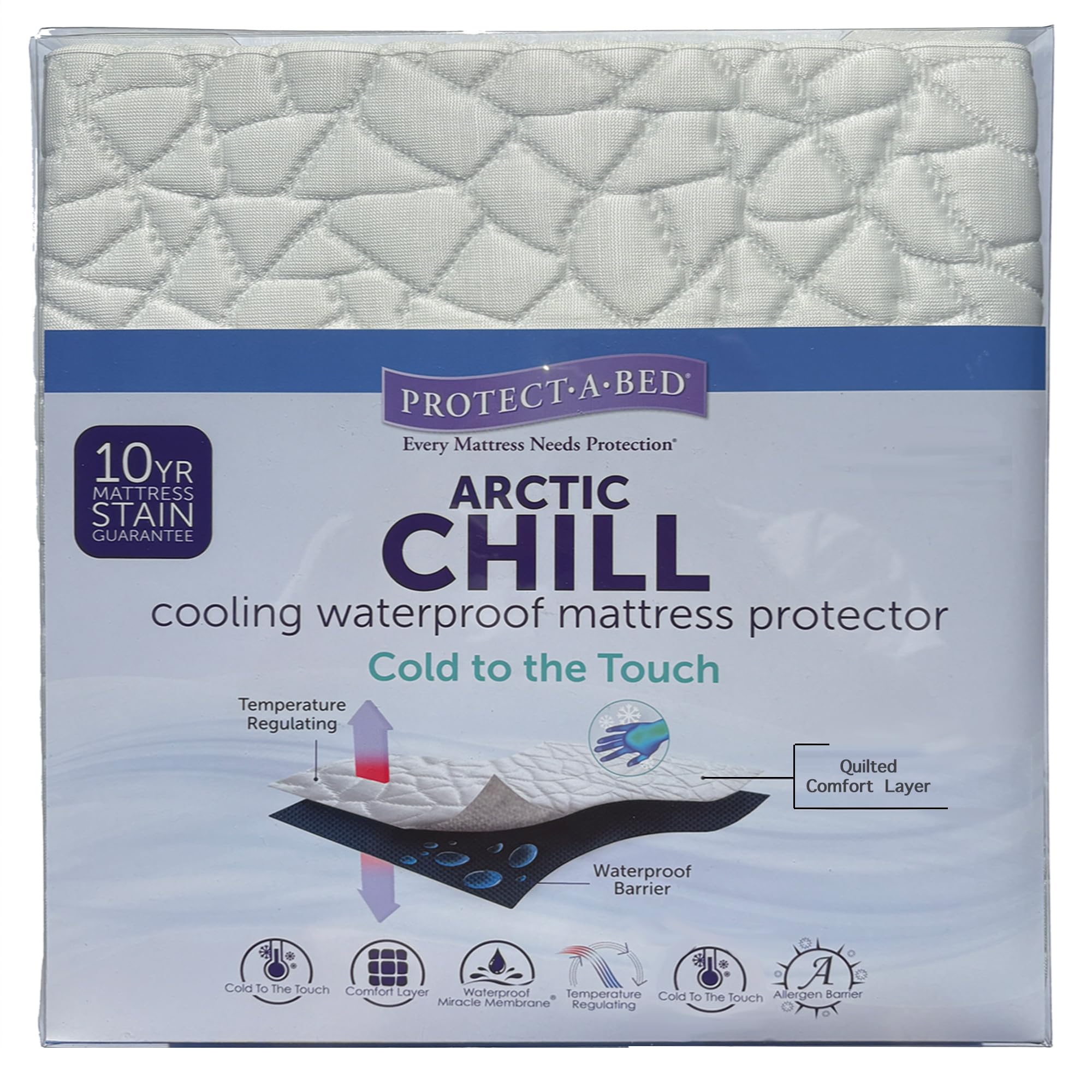 Arctic Chill Mattress Protector, Protect-A-Bed, Waterproof, 5-Sided, Twin