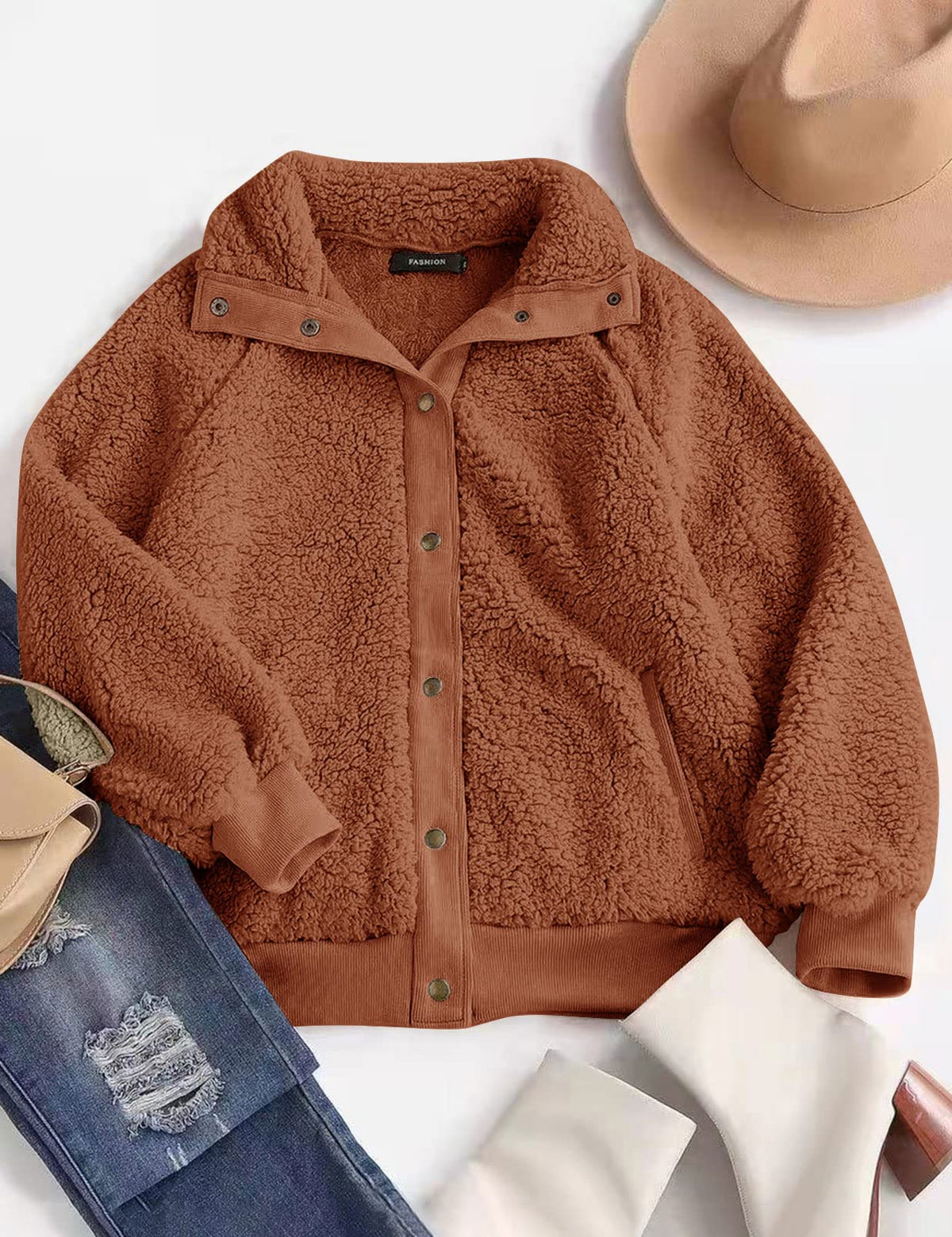 MEROKEETY Womens Sherpa Fleece Jacket 2026 Fall Casual Fuzzy Winter Coats
