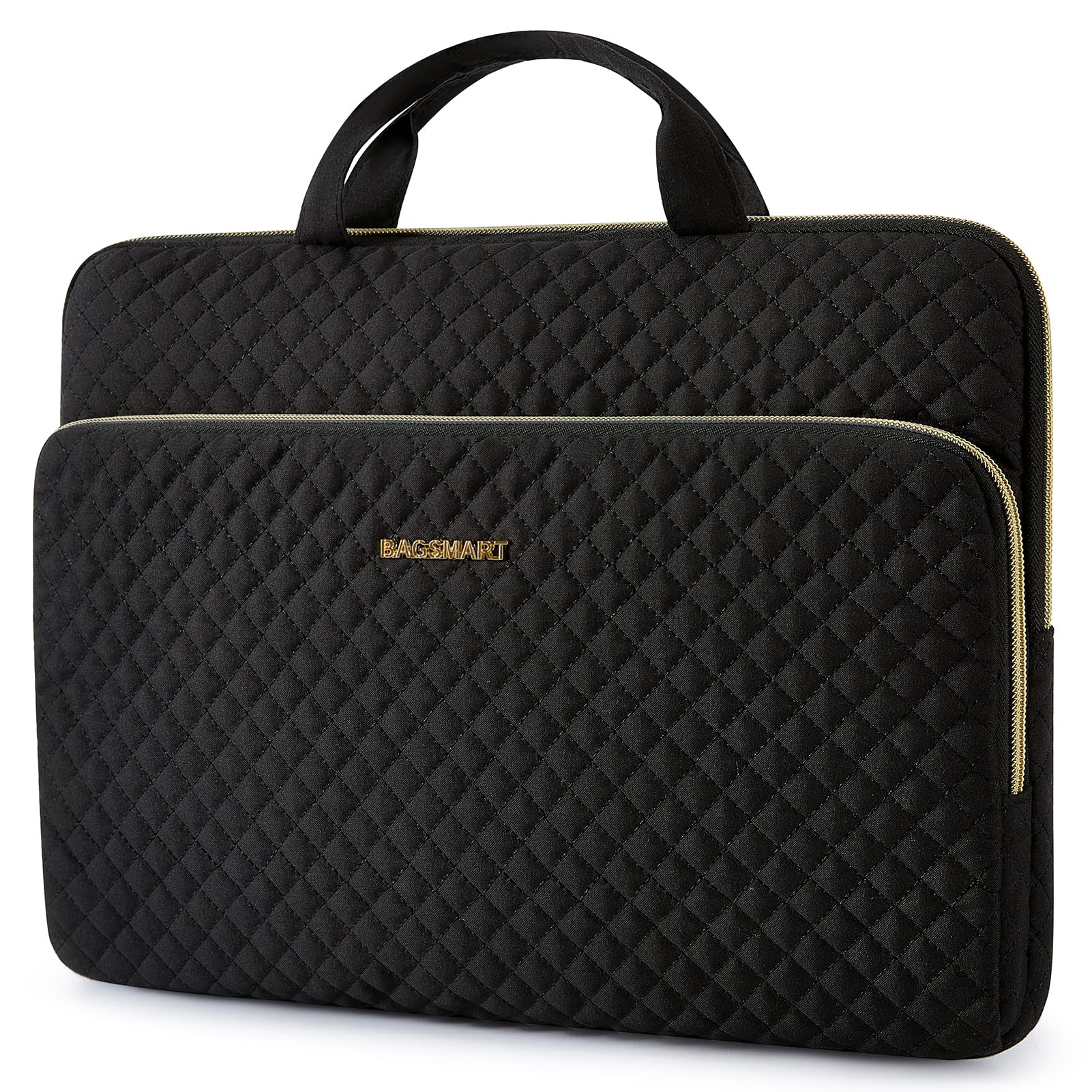 BAGSMART Laptop Case Compatible with 13-13.3 inch Notebook,Compatible with MacBook Pro 14 Inch,MacBook Air,Protective Carrying Bag with Pocket,Handles, Beige