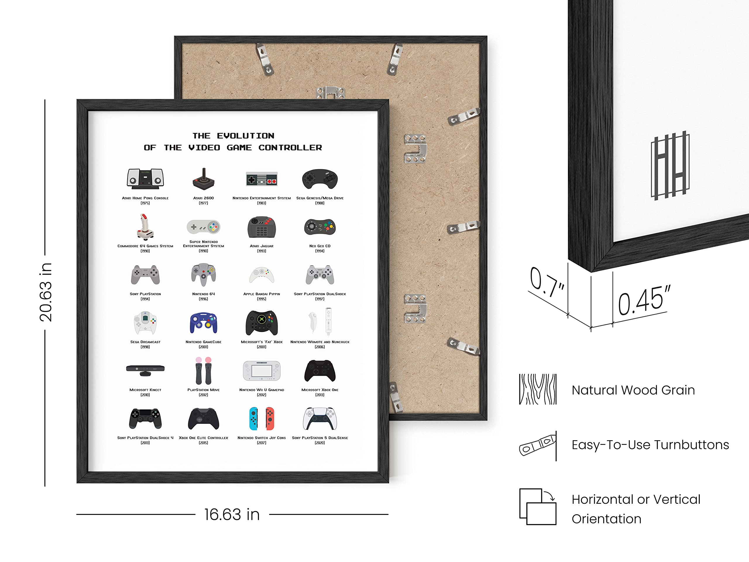 HAUS AND HUES Video Game Art, Video Game Posters for Boys Room, Gaming Room Decor for Boys Wall Decor, Gamer Wall Decor, Gaming Decorations (Beige Frame, 12x16)