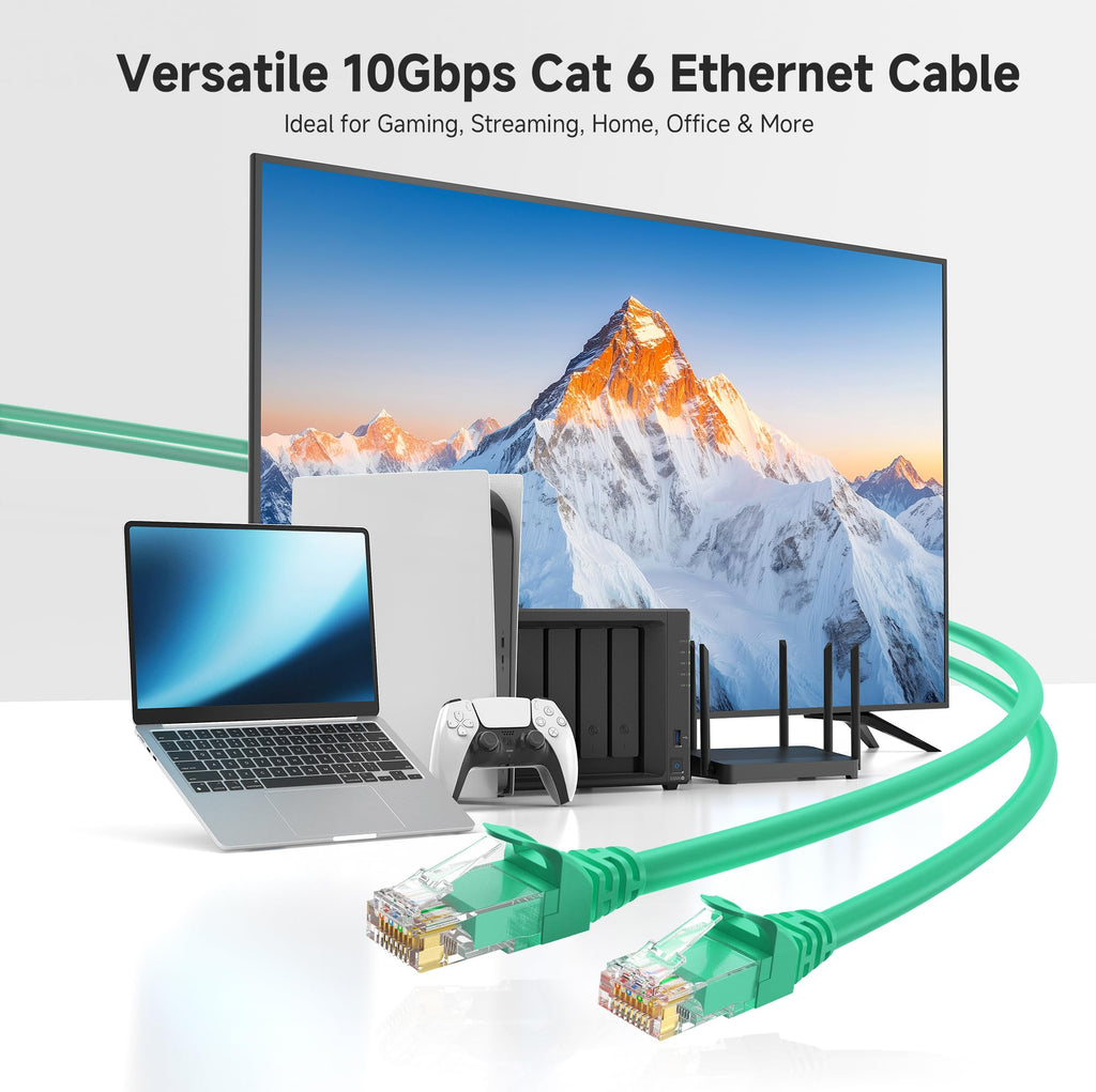 Cable Matters 10Gbps Snagless Short Cat 6 Ethernet Cable - 2ft, Cat 6 Cable, Cat6 Cord, Ethernet Cord, Black