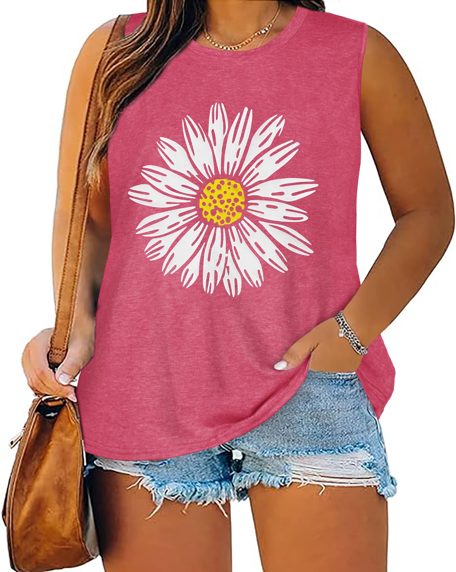 Plus Size Tops for Women Sleeveless Summer Tank Top Loose Fit Casual Tunics Shirts 2026