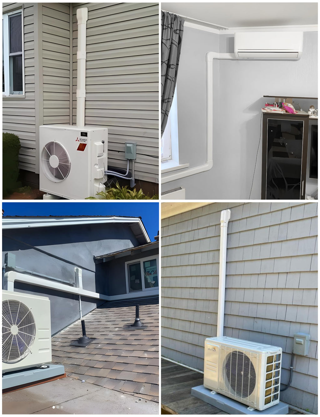 3'' x 9Ft Mini Split Line Set Cover with Flexible Duct, Upgrade PP Decorative Minisplit Lineset Cover Kit, Line Hide for Mini Split, Air Conditioner, Central AC, HVAC and Heat Pumps, Brown