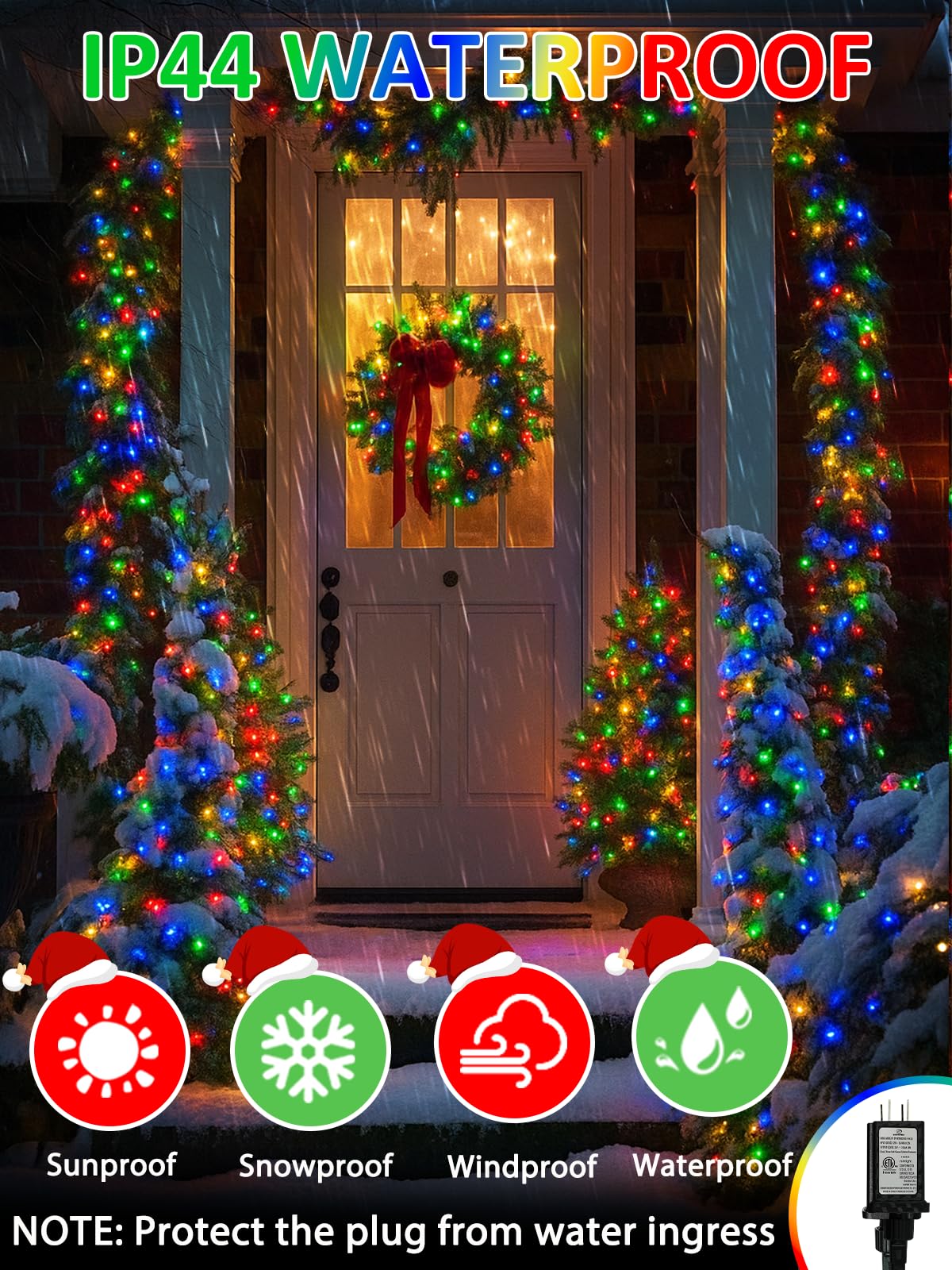 Connectable 100 LED String Lights Indoor Outdoor, 33FT Warm White Christmas Lights Waterproof, 13 Modes with Timer, Twinkle Fairy Lights Plug in Clear Wire for Christmas Tree, Bedroom, Classroom Decor