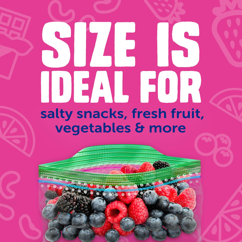 Ziploc Snack Bags, Easy Open and Close, Small Plastic Food Storage Bags, 50 Bags Total