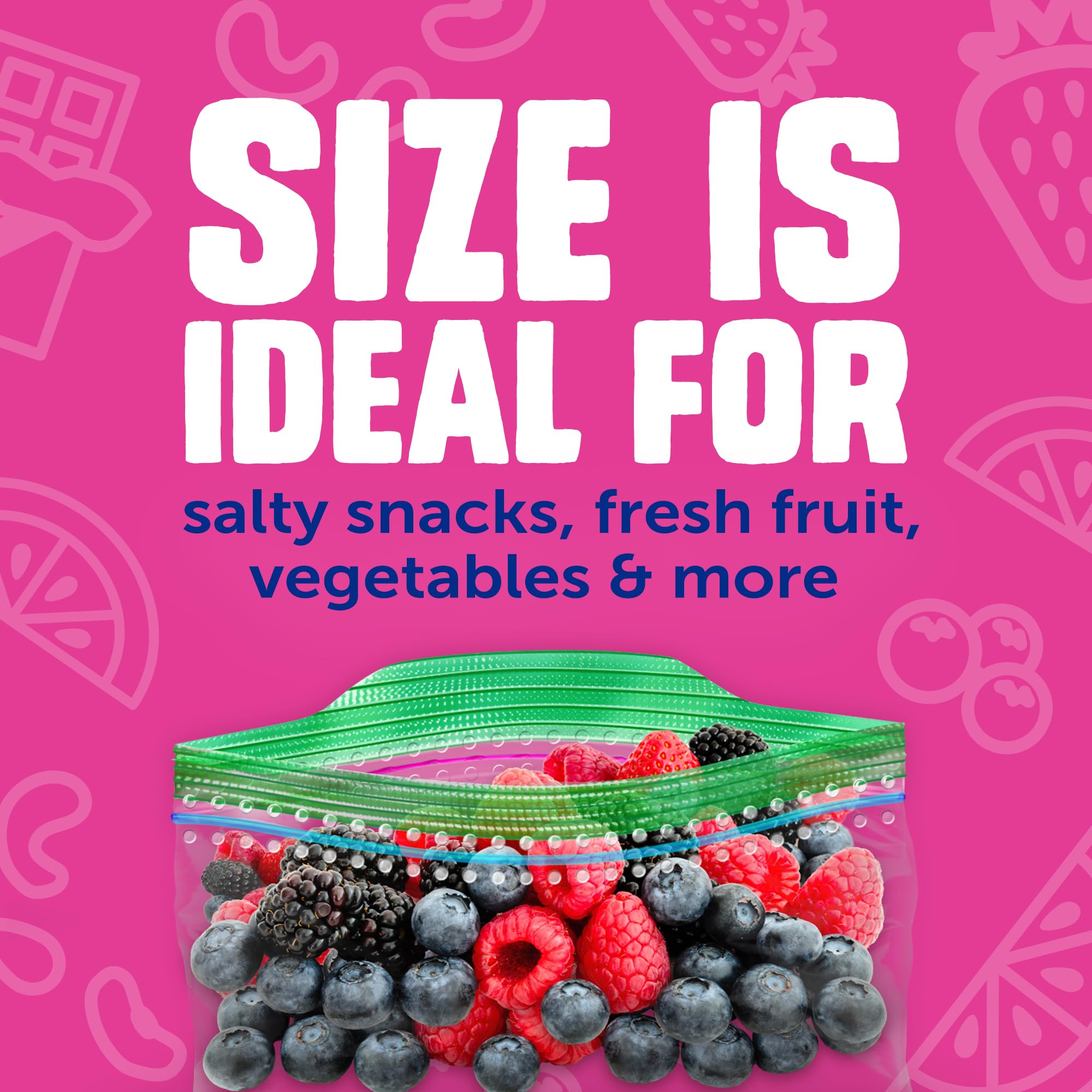 Ziploc Snack Bags, Easy Open and Close, Small Plastic Food Storage Bags, 50 Bags Total