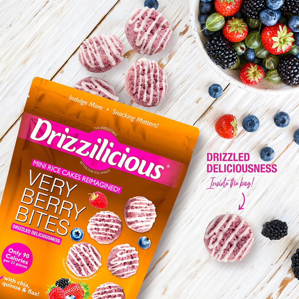Drizzilicious Mini Flavored Rice Cakes - Rice Crisps, Healthy Snack for Adults and Kids, Vegan, Gluten Free Snack, 90 Calories Per 21 Pieces, S'mores & Cinnamon Swirl - 4 oz (Pack of 6)
