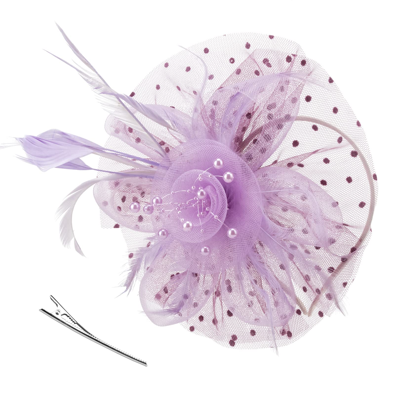 AQOKKA Women Fascinators Hats Flower Fascinators with Headband and Clip Tea Party Headwear for Women and Girls