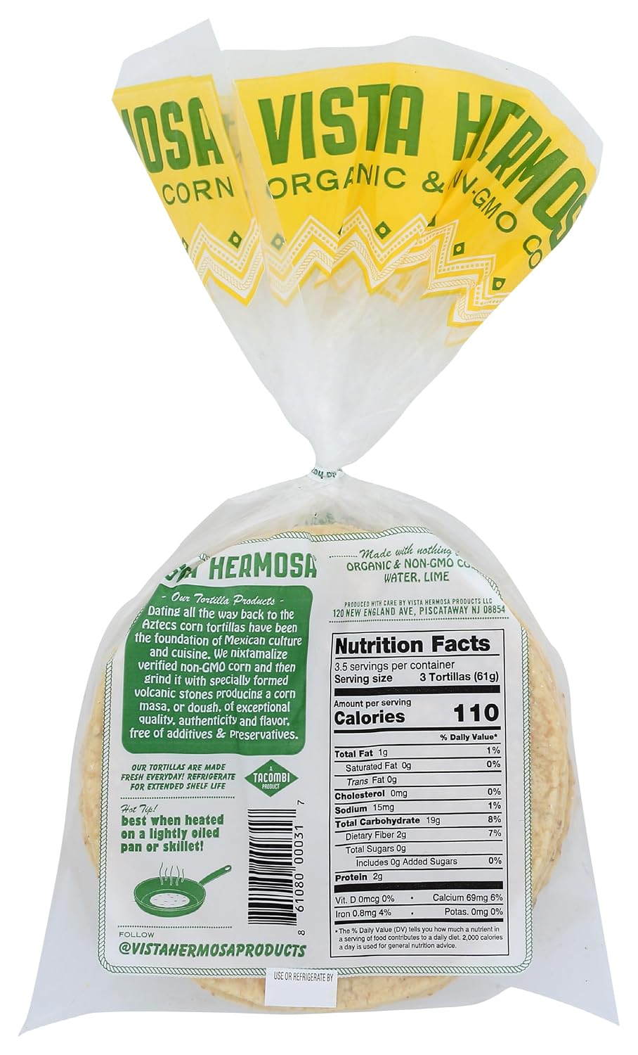 Vista Hermosa, Tortilla Corn, 7.2 Ounce