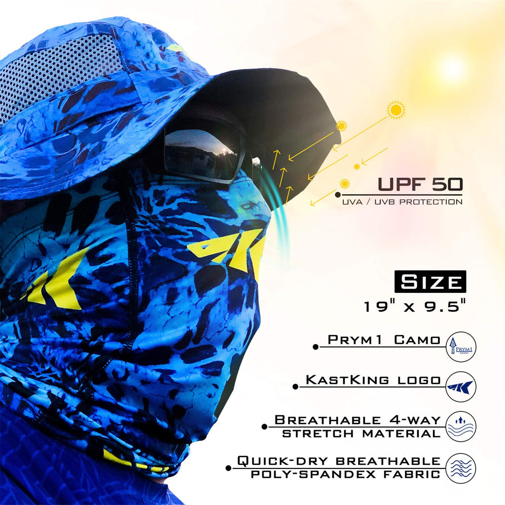 KastKing Sol Armis Neck Gaiter - UPF 50 Face Mask - UV Sun Protection Mask for Men & Women, Fishing, Hiking