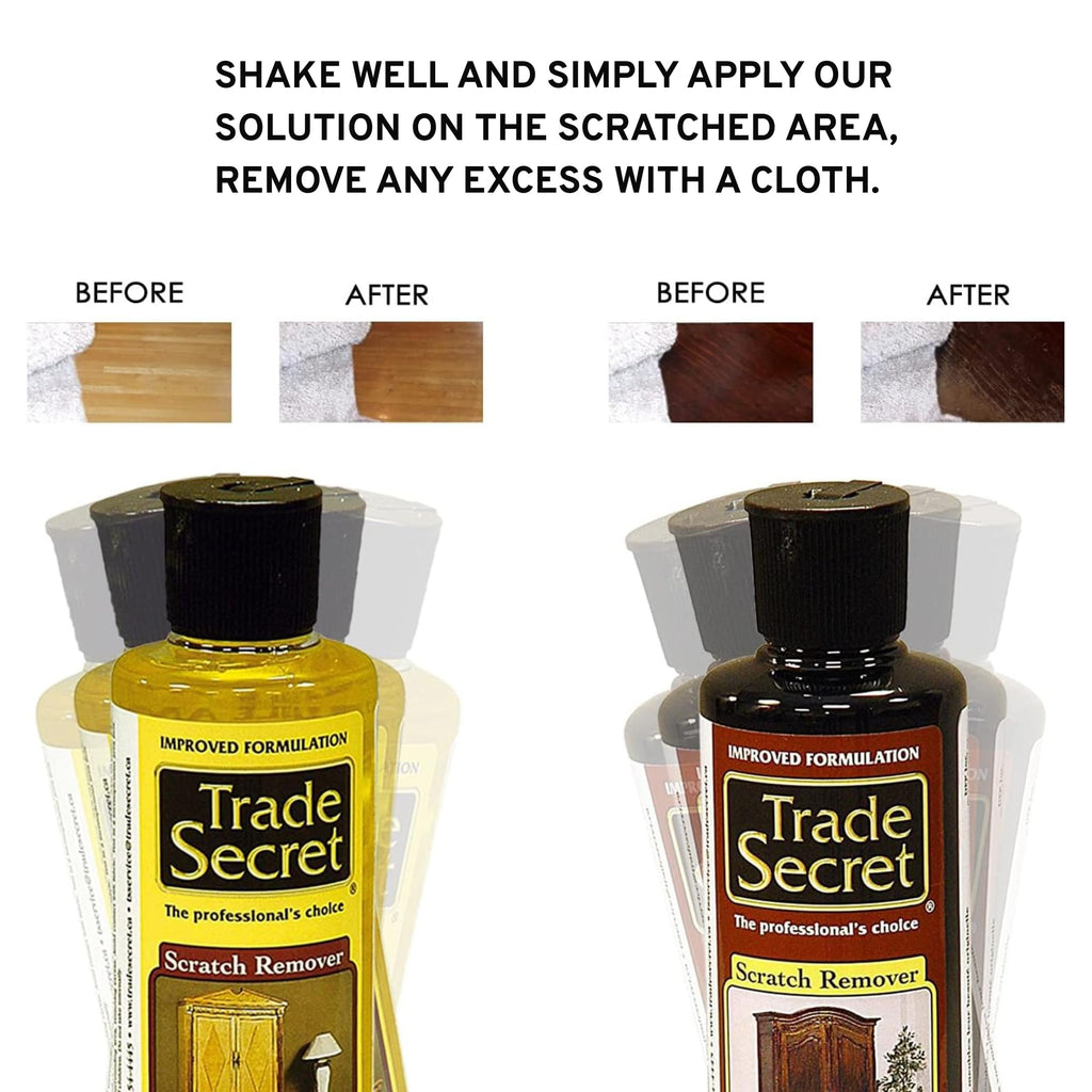Trade Secret Scratch Concealer for Dark Wood Furniture & Floors – Dark Brown Shade Stain Covers Nicks, Scuffs, Dog & Cat Scratches, Minor Defects – Real Wood Only