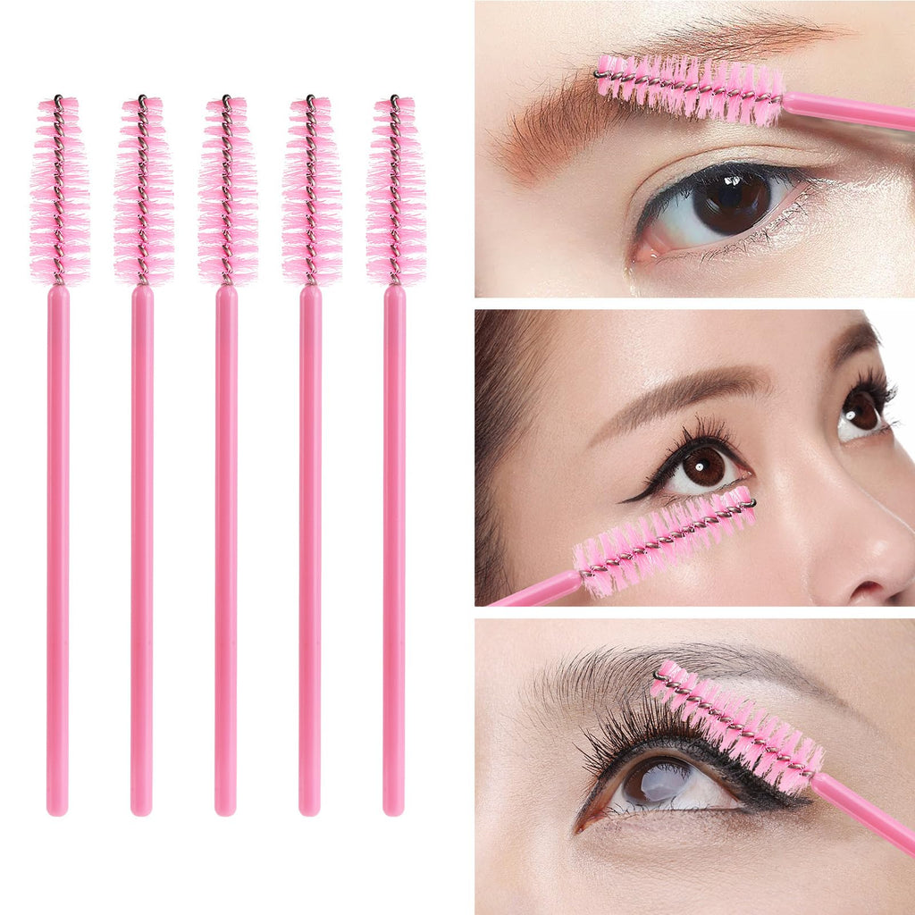 Tbestmax 500 Disposable Mascara Wands Eyelash Brush Spoolies for Eyebrow Eye Lash Extension, Makeup Brushes Applicators Kits - 5 Colors