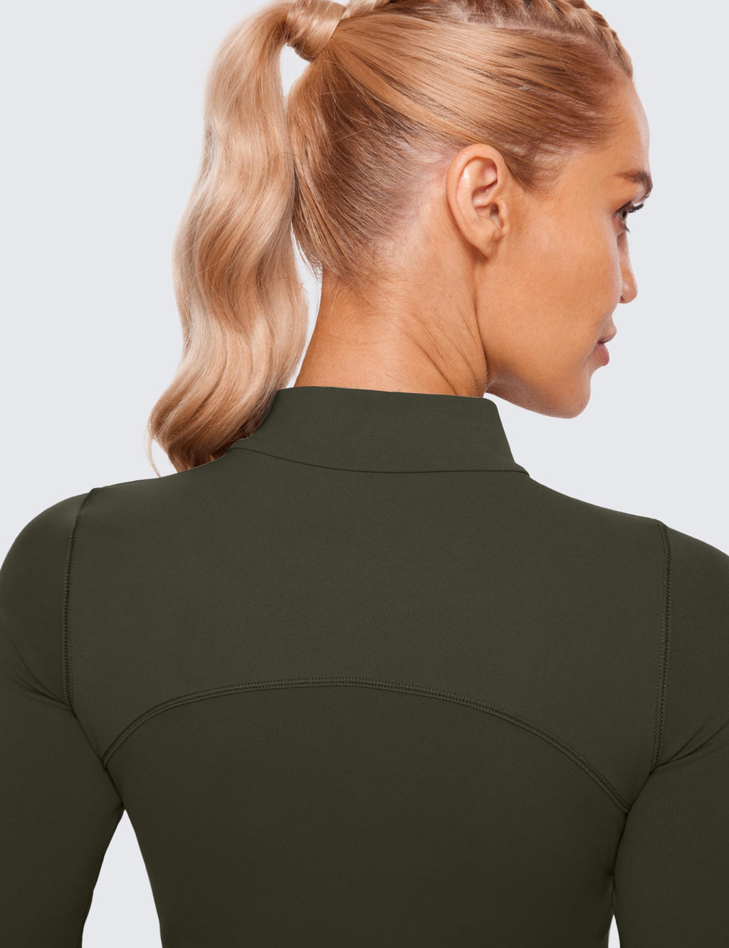 CRZ YOGA Butterluxe Mock Neck Long Sleeve Shirts for Women - Workout Casual Tops Turtleneck Crop Slim Fall Base Layer