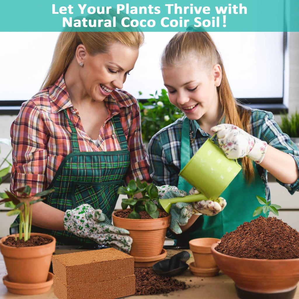 Legigo 2 Pack Premium Coco Coir Brick for Plants- 100% Organic Compressed Coconut Coir Bricks Starting Mix, Coco Coir Fiber Coconut Husk for Planting, Gardening, Potting Soil Substrate, Herbs