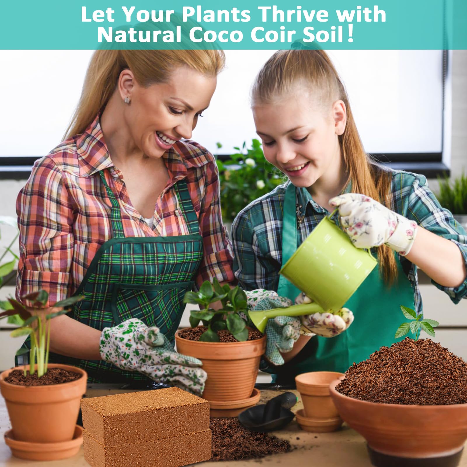 Legigo 2 Pack Premium Coco Coir Brick for Plants- 100% Organic Compressed Coconut Coir Bricks Starting Mix, Coco Coir Fiber Coconut Husk for Planting, Gardening, Potting Soil Substrate, Herbs