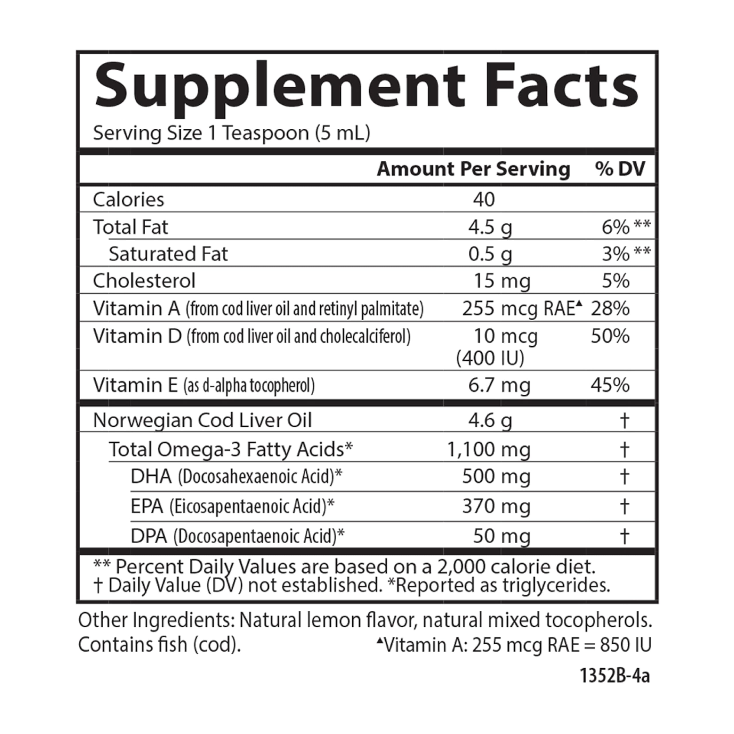 Carlson - Kid's Cod Liver Oil, 550 mg Omega-3s, Vitamins A & D3, Wild Norwegian, Bubble Gum, 250 mL