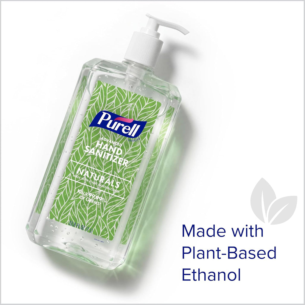 PURELL Advanced Hand Sanitizer Naturals with Plant-Based Alcohol, Citrus Scent, 1 Liter Pump Bottle (Pack of 1) - 3280-04-CMR