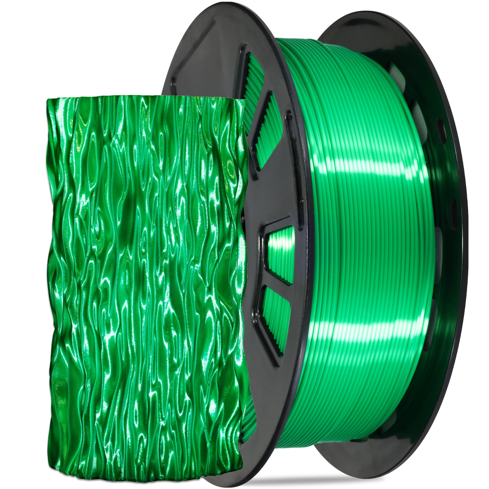 1.75mm PLA 3D Printer Filament Bundle: Glow in Dark Green/Blue/Purple/Rainbow, One Spool Clear Multi Colored, Each Spool 250g, Total 1.25Kg 3D Printing Material, 250g x 5 Spools Glow in Dark PLA