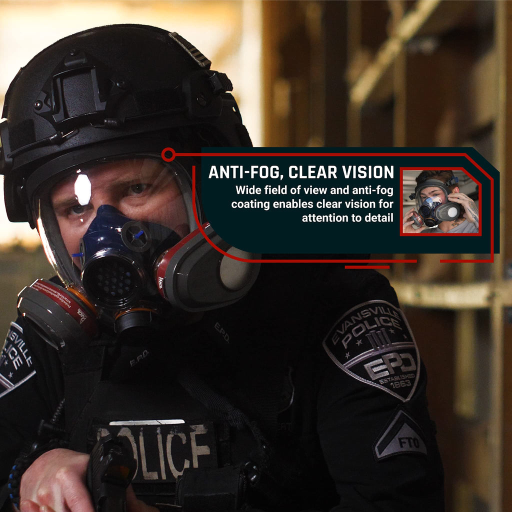 Parcil Distribution Full Face Respirator Mask with Filters – Durable Full Face Respirator Mask, Bayonet Filter Compatible