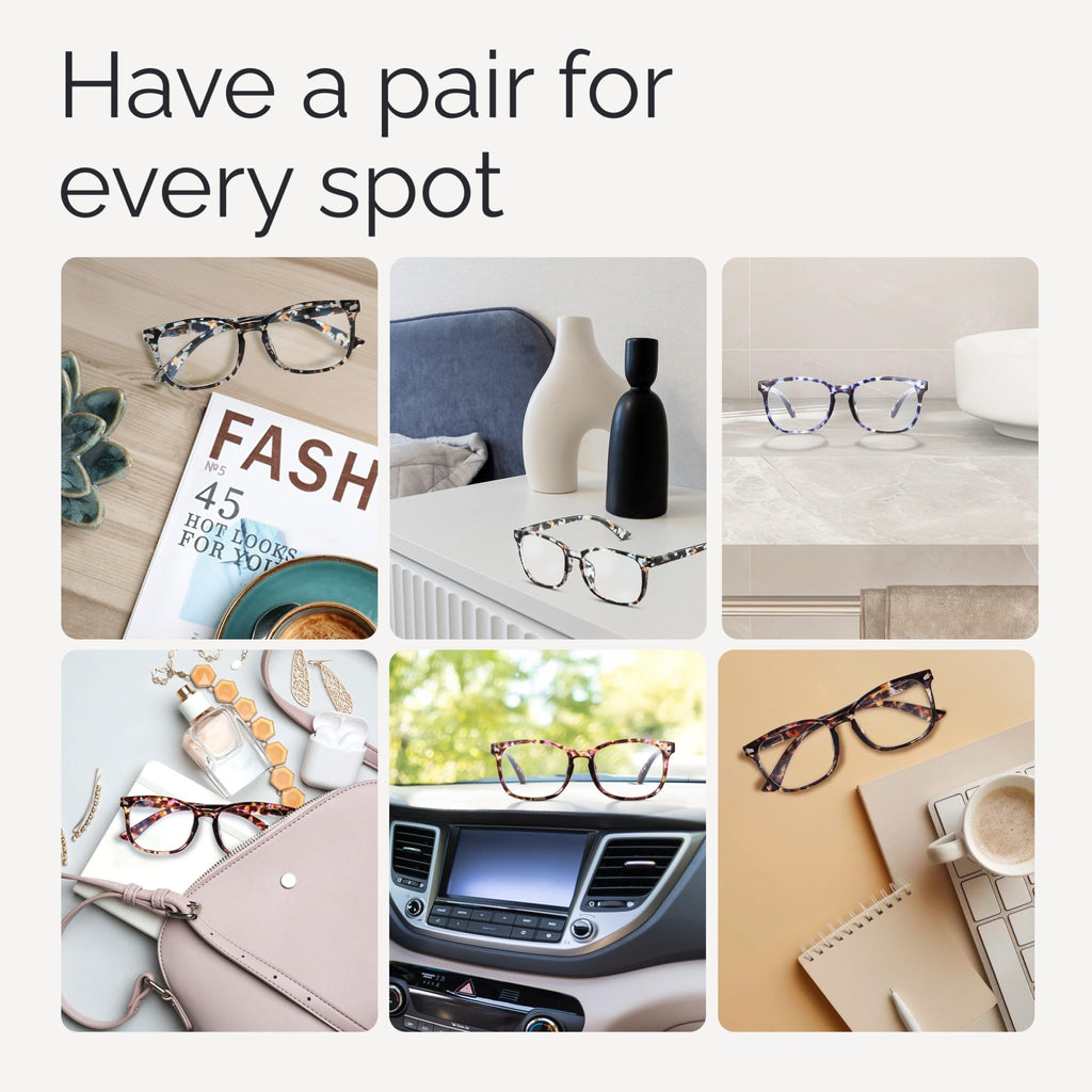 CCVOO Mix & Match Reading Glasses for Women - Lightweight, Comfortable Fit, Clear Vision - Blue Light Blocking