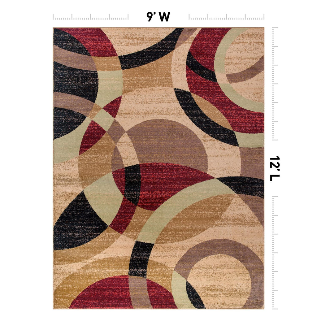 Rugshop Contemporary Modern Circles Abstract Area Rug 2' x 3' Blue