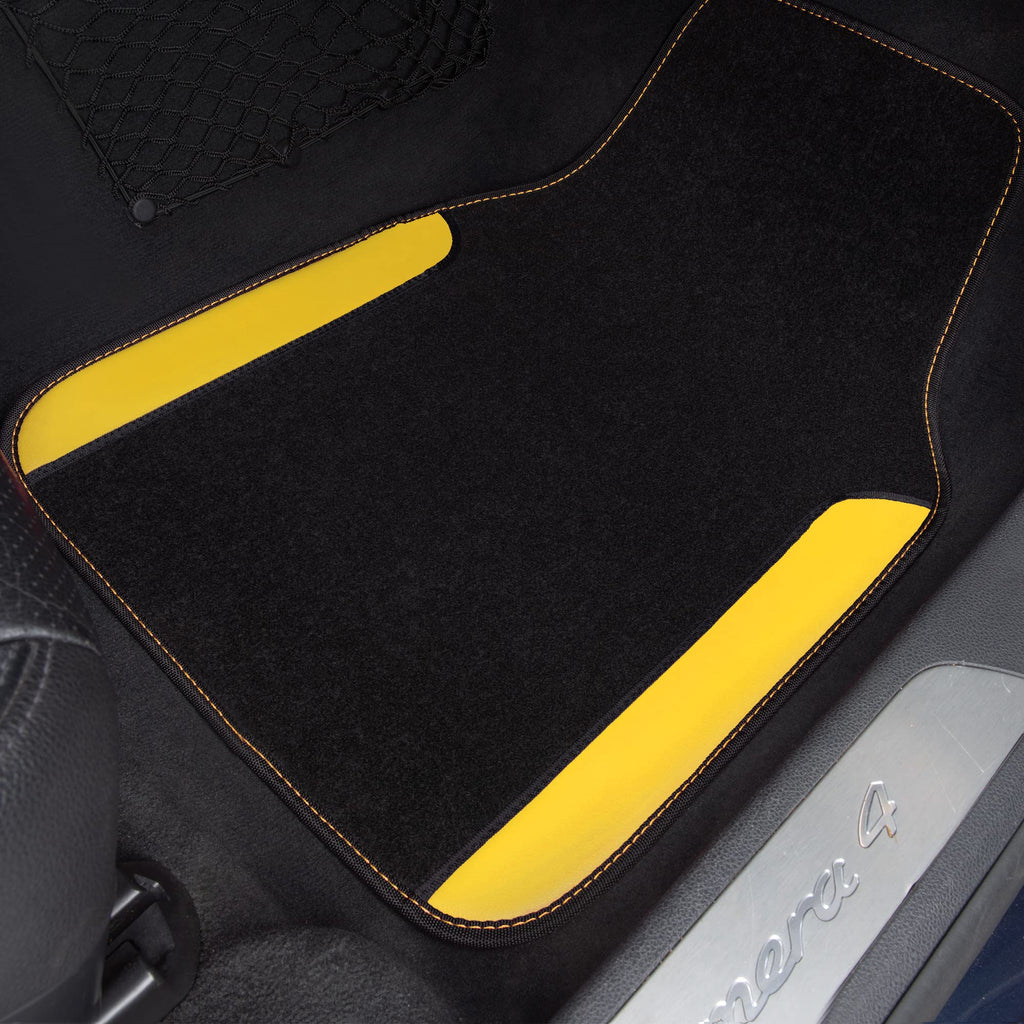 CAR PASS Beige Leather & Waterproof Car Carpet Floor Mats, Universal Car Mats Fit for SUV,Vans,sedans, Trucks,Set of 4pcs Car Carpet with Anti-Slip nibbs Driver Heel Pad (All Beige)