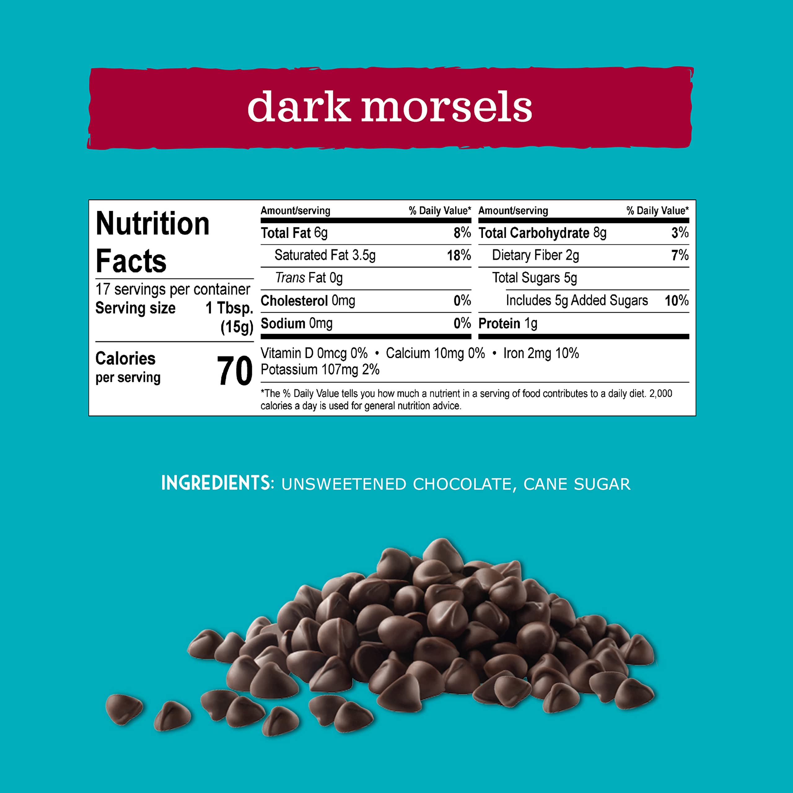 Enjoy Life Baking Dark Chocolate Morsels, Dairy Free , Soy Free, Nut Free, Non GMO, Gluten Free, Vegan Chocolate Chips, 9 oz bag